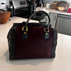 orYANY Burgundy and Black Satchel no crossbody